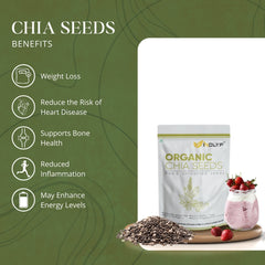 Raw Unroasted Chia Seeds with Omega 3 and Fiber helps in Weight Loss and blood sugar management for men & women - 225 Grams