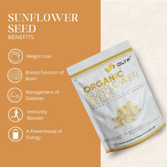 Organic Sunflower Seeds are rich in Vitamin E, unsaturated fatty acids, potassium & naturally sodium-free helps in heart & skin health - 225 Grams
