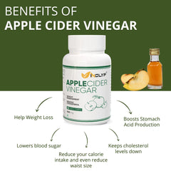 INDLYF Apple Cider Vinegar Supplement for Body Detoxification & Supports Digestive Health - 60 Veg Capsules