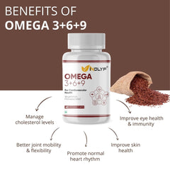 Vegetarian Omega 3 6 9 with Flaxseed Extract - 60 Tablets