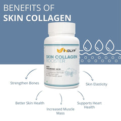 INDLYF Skin Collagen Booster - Collagen Supplements For Men & Women - Collagen Powder Helps Maintain Glowing Skin - Mixed Fruit Flavour-225 Grams