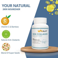 INDLYF Skin Collagen Booster - Collagen Supplements For Men & Women - Collagen Powder Helps Maintain Glowing Skin - Mixed Fruit Flavour-225 Grams
