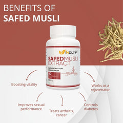 INDLYF SAFED MUSLI EXTRACT SUPPLEMENT, 500MG - 60 VEGETARIAN CAPSULES