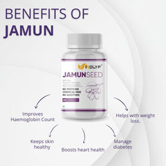 Natural Jamun Seed Capsules with Extract - 60 Tablets