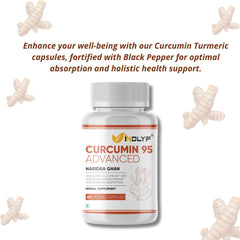 INDLYF CURCUMIN (95% CURCUMINOIDS) WITH PIPERINE (BIOPERINE), 500 MG - 60 VEG. CAPSULES