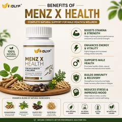 Menz-X Health with Shilajit, Ashwagandha & Safed Musli - 60 Capsule