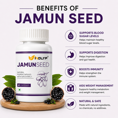 Natural Jamun Seed Capsules with Extract - 60 Capsule