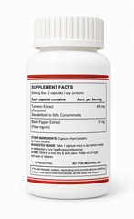 Curcumin (95% Curcuminoids) With Piperine (Bioperine), 500 Mg - 60 Capsules