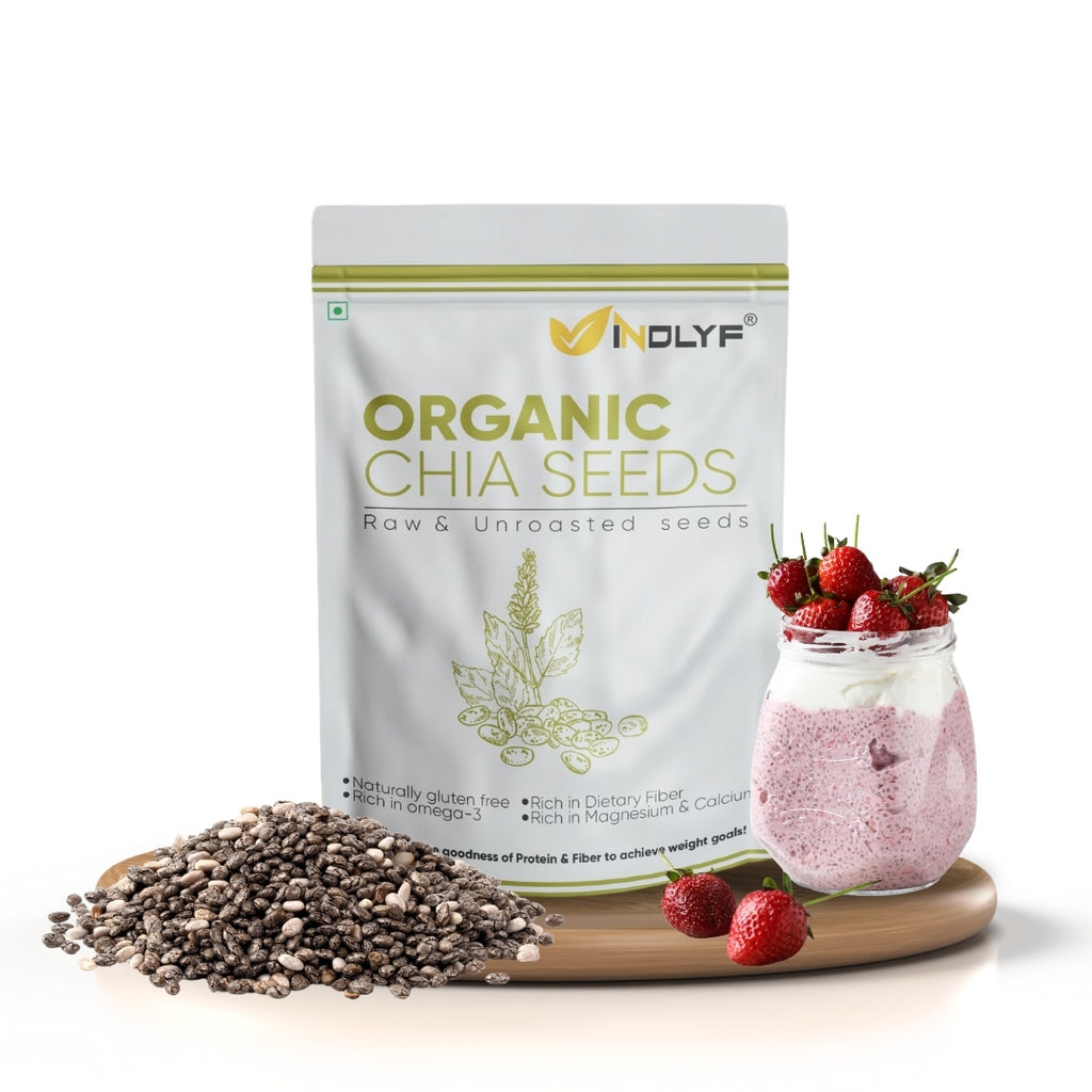 Raw Unroasted Chia Seeds with Omega 3 and Fiber helps in Weight Loss and blood sugar management for men & women - 225 Grams