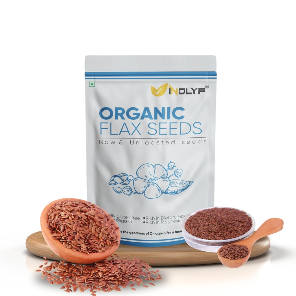 Raw Unroasted Flax Seeds naturally rich in Omega-3 fatty acids Helps in cholesterol levels, weight loss or management and strong Bones - 225 Grams