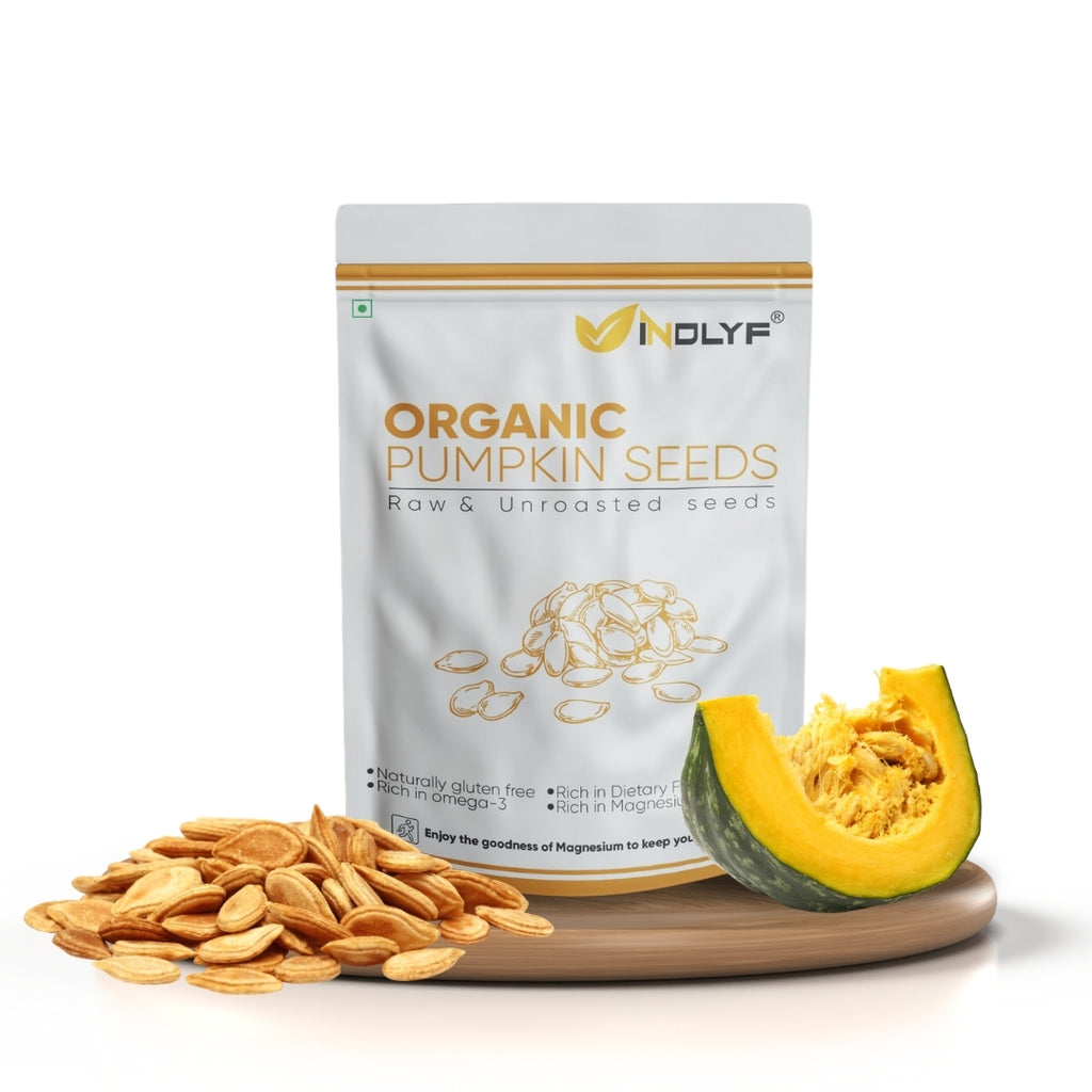 Raw, Unroasted Pumpkin Seeds with protein, fiber, minerals for promote heart health, manage hair, & improving mood - 225 Grams