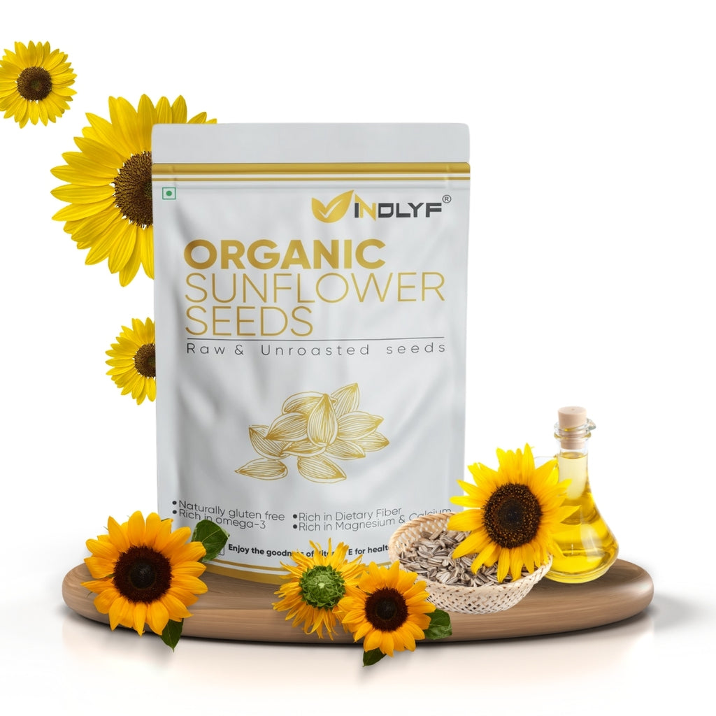 Organic Sunflower Seeds are rich in Vitamin E, unsaturated fatty acids, potassium & naturally sodium-free helps in heart & skin health - 225 Grams