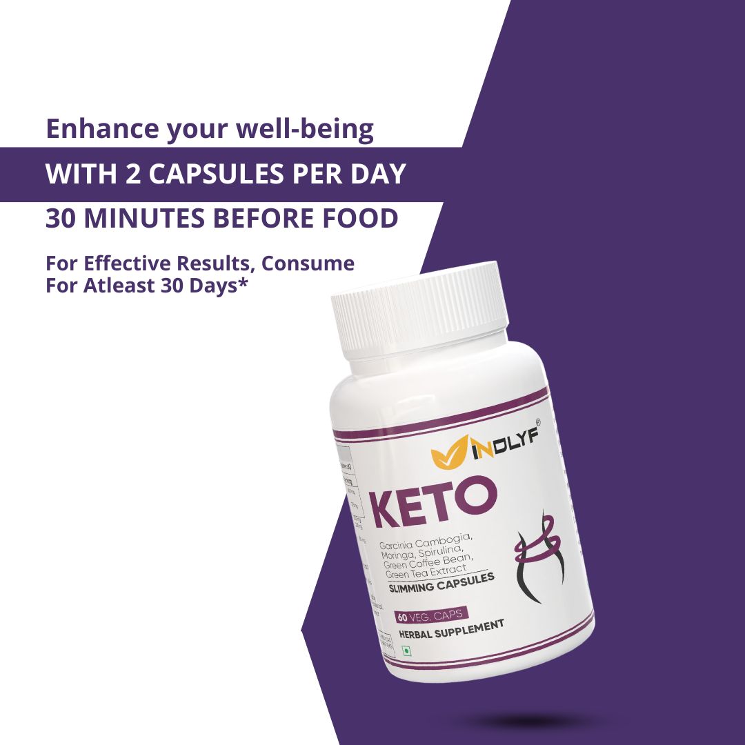 INDLYF KETO SLIMMING SUPPLEMENT – 60 VEGETARIAN CAPSULES