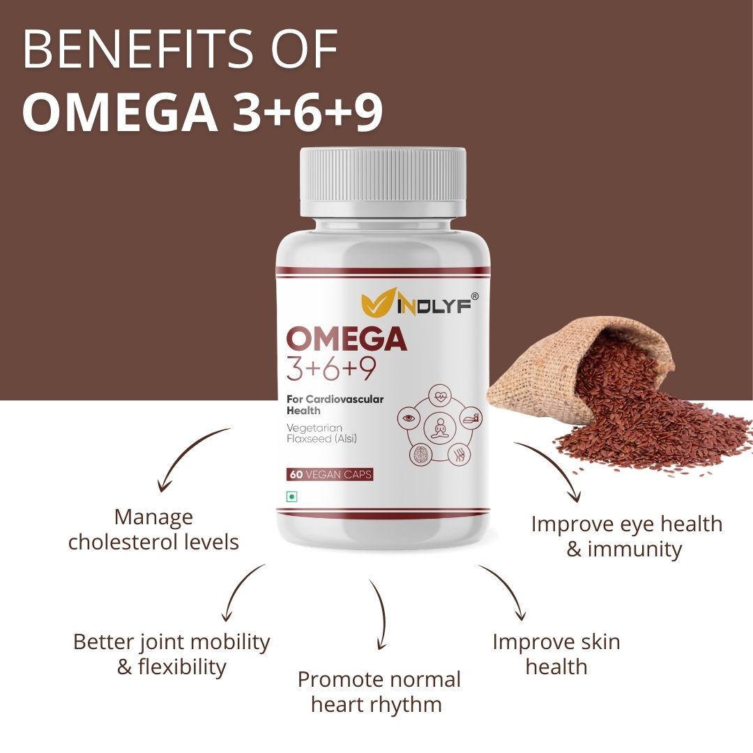 Vegetarian Omega 3 6 9 with Flaxseed Extract - 60 Tablets