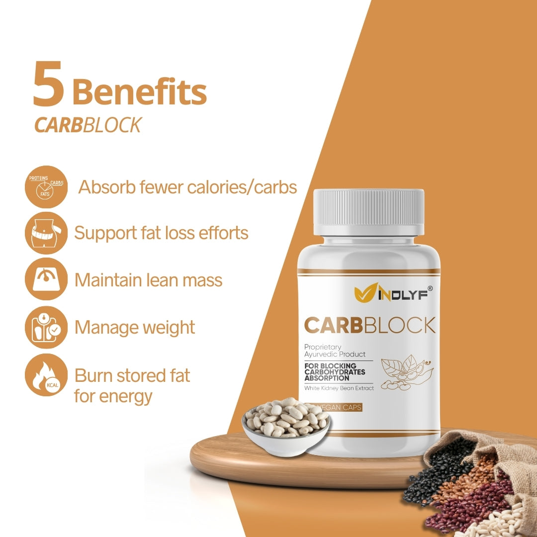 Carb Block with Pure White Kidney Bean Extract - 60 Tablets