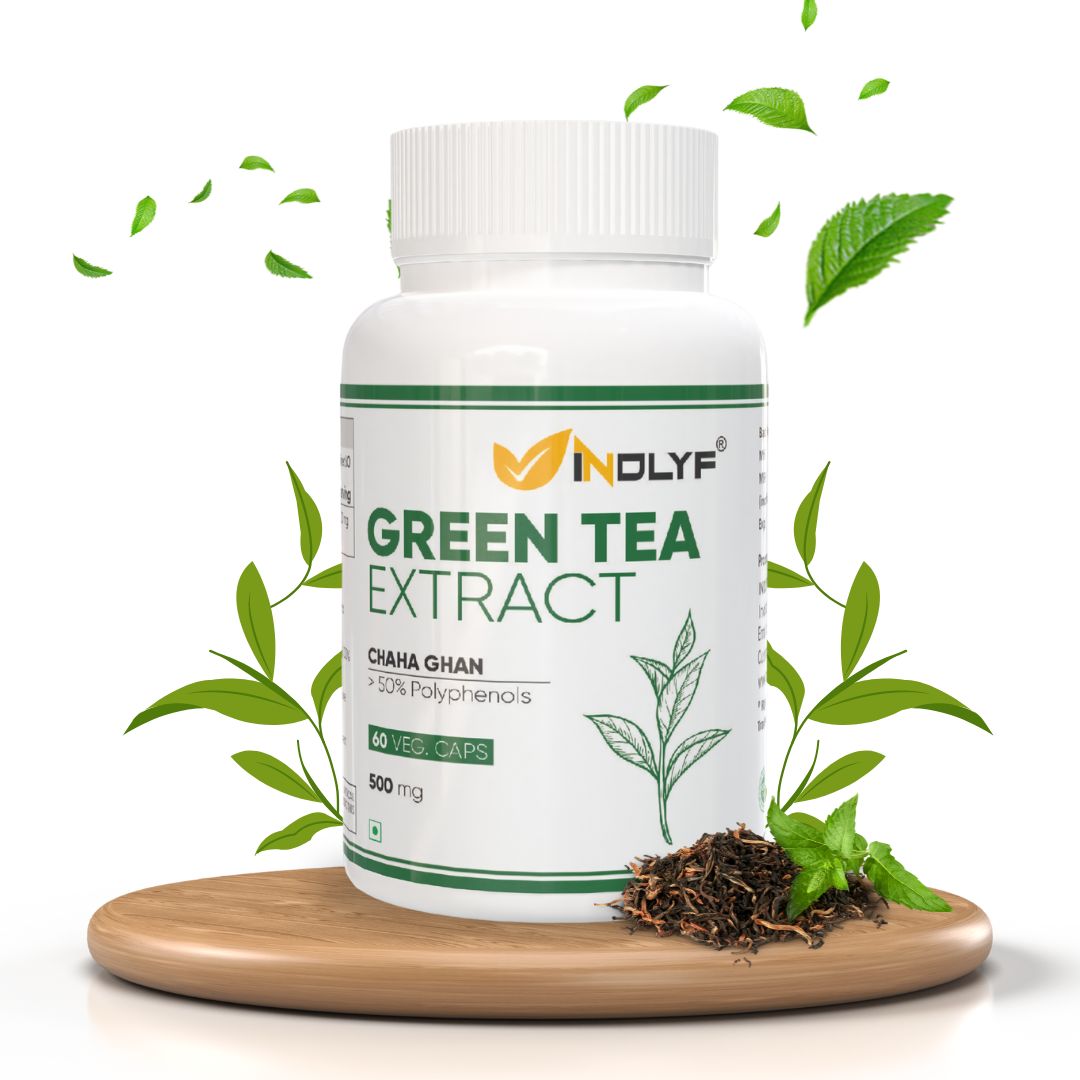 INDLYF GREEN TEA EXTRACT SUPPLEMENT, 500 MG - 60 VEGETARIAN CAPSULES