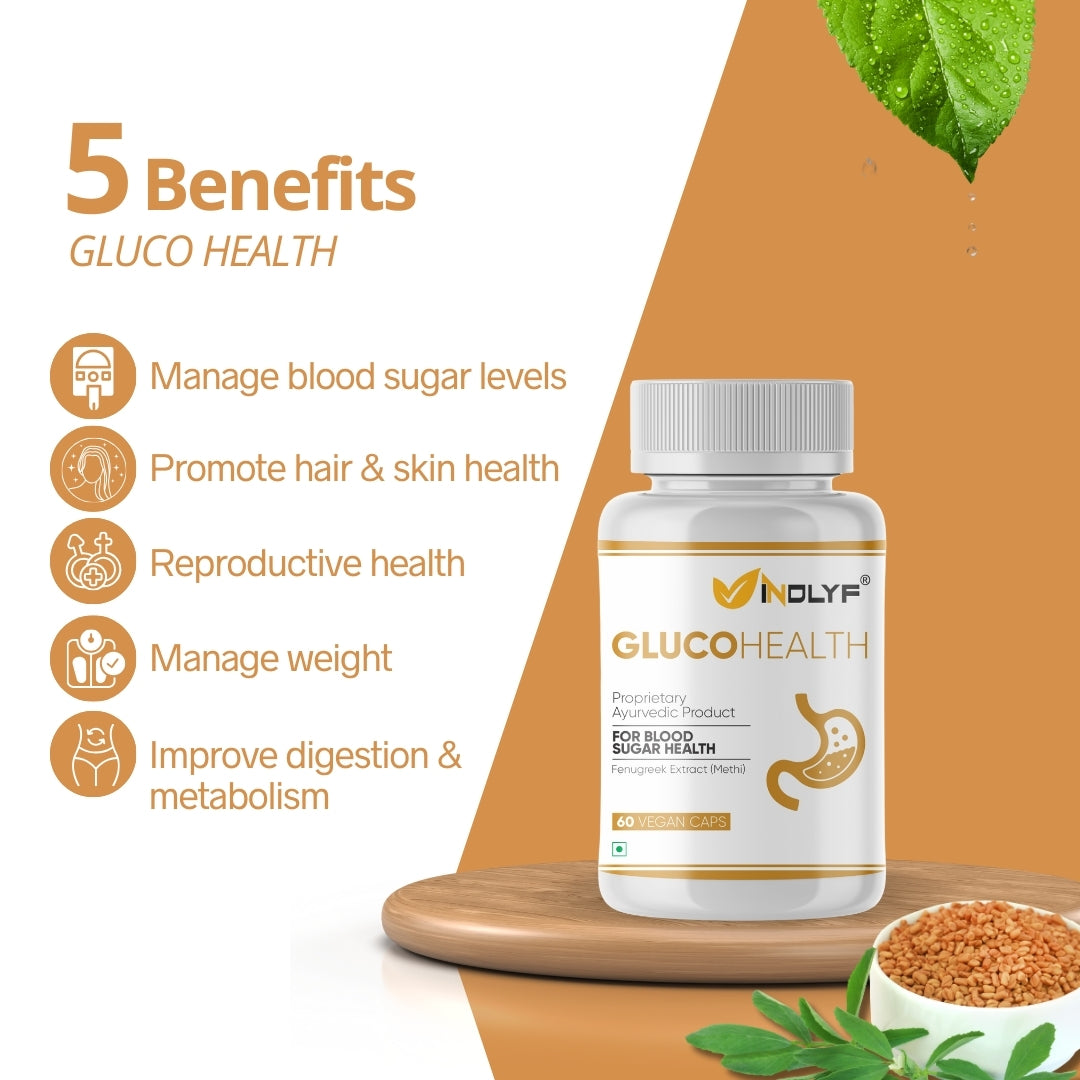 Gluco Health with Finest Fenugreek Extract (Methi) - 60 Tablets