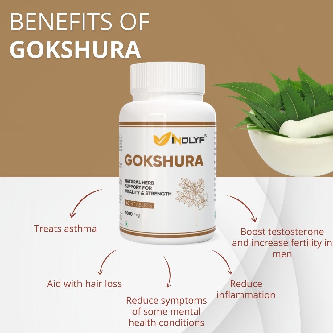 Ayurvedic Gokshura Tablet For Men Wellness - Improves Vitality & strength, Helps Boost Testosterone Levels - 60 Tablets