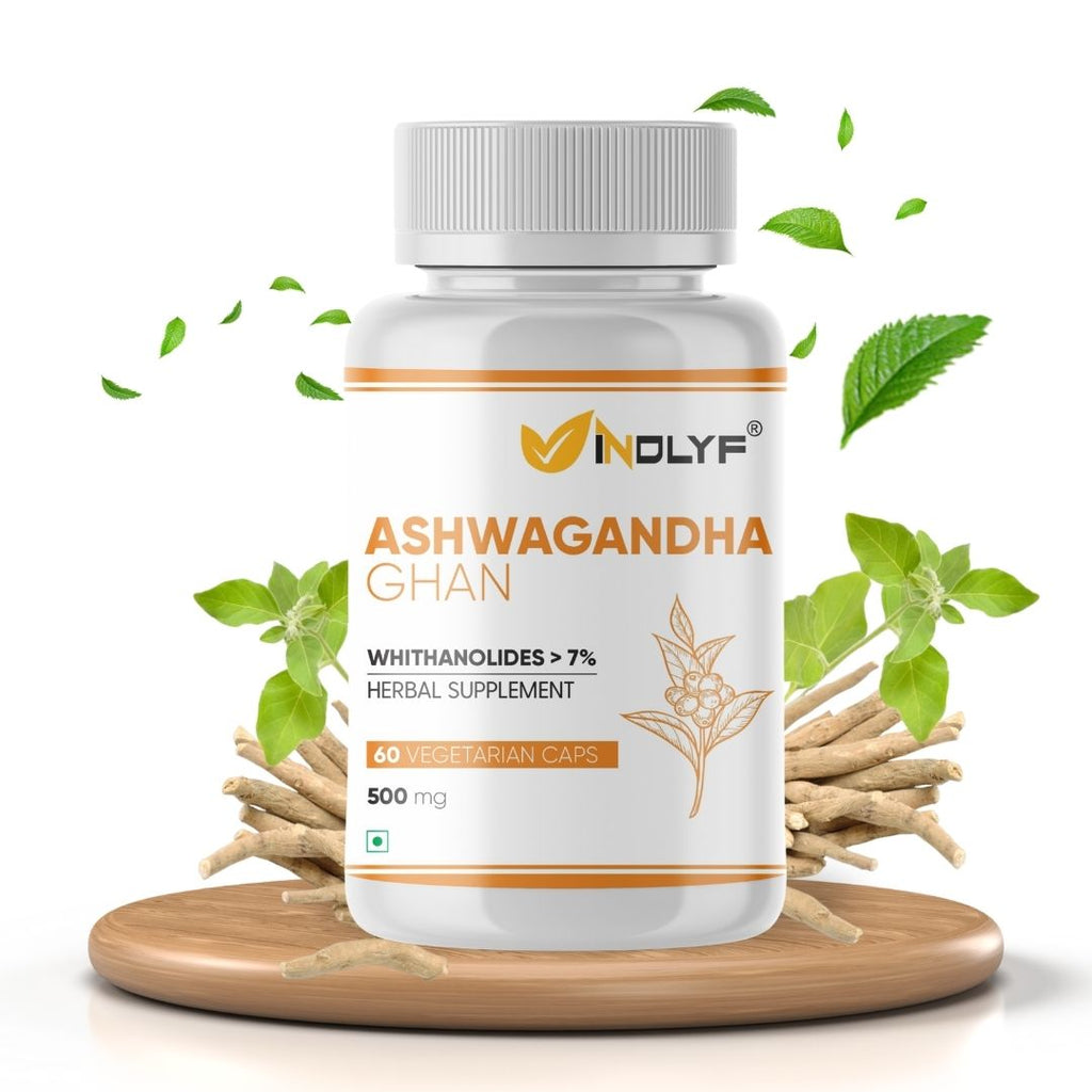 INDLYF NATURAL ASHWAGANDHA SUPPLEMENT (60 VEG. CAPSULES)