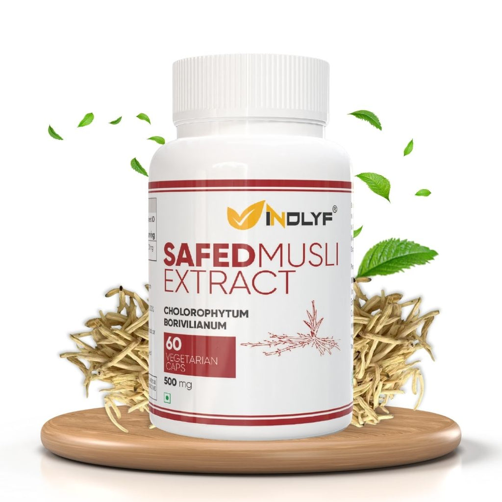 INDLYF SAFED MUSLI EXTRACT SUPPLEMENT, 500MG - 60 VEGETARIAN CAPSULES