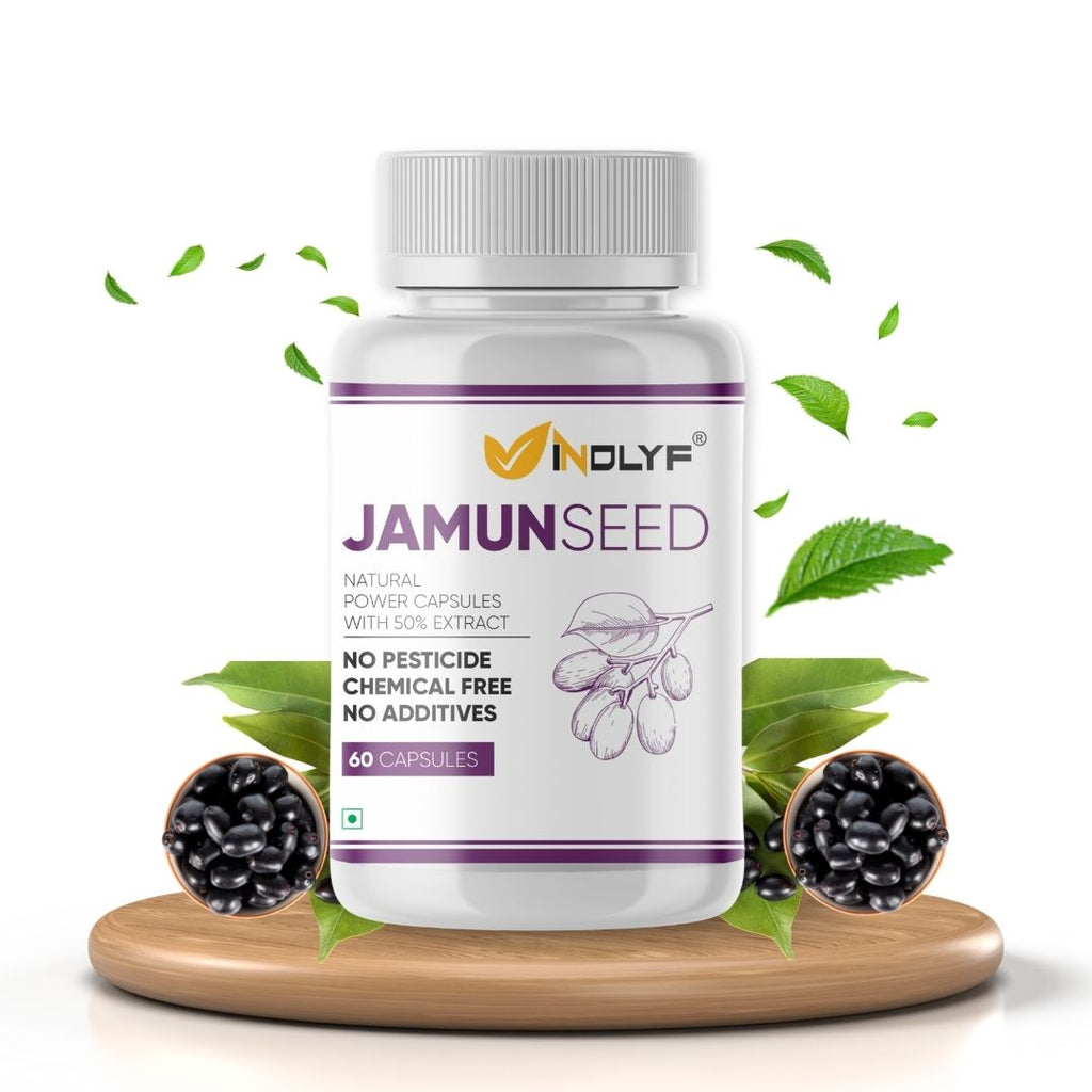 Natural Jamun Seed Capsules with Extract - 60 Tablets