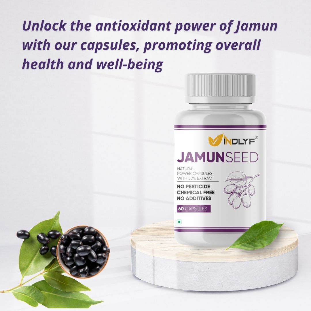Natural Jamun Seed Capsules with Extract - 60 Tablets
