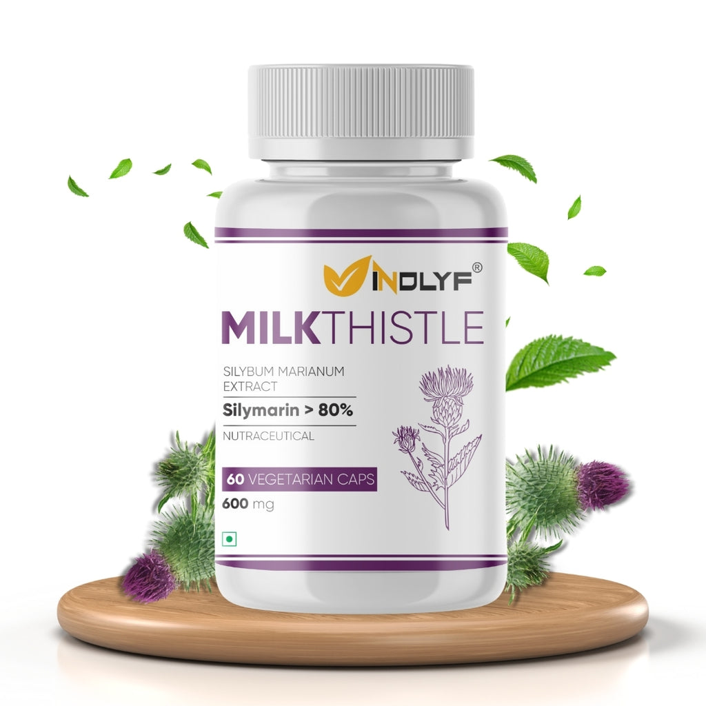 INDLYF MILK THISTLE (80% SILYMARIN) 600MG, 60 VEGETARIAN CAPSULES