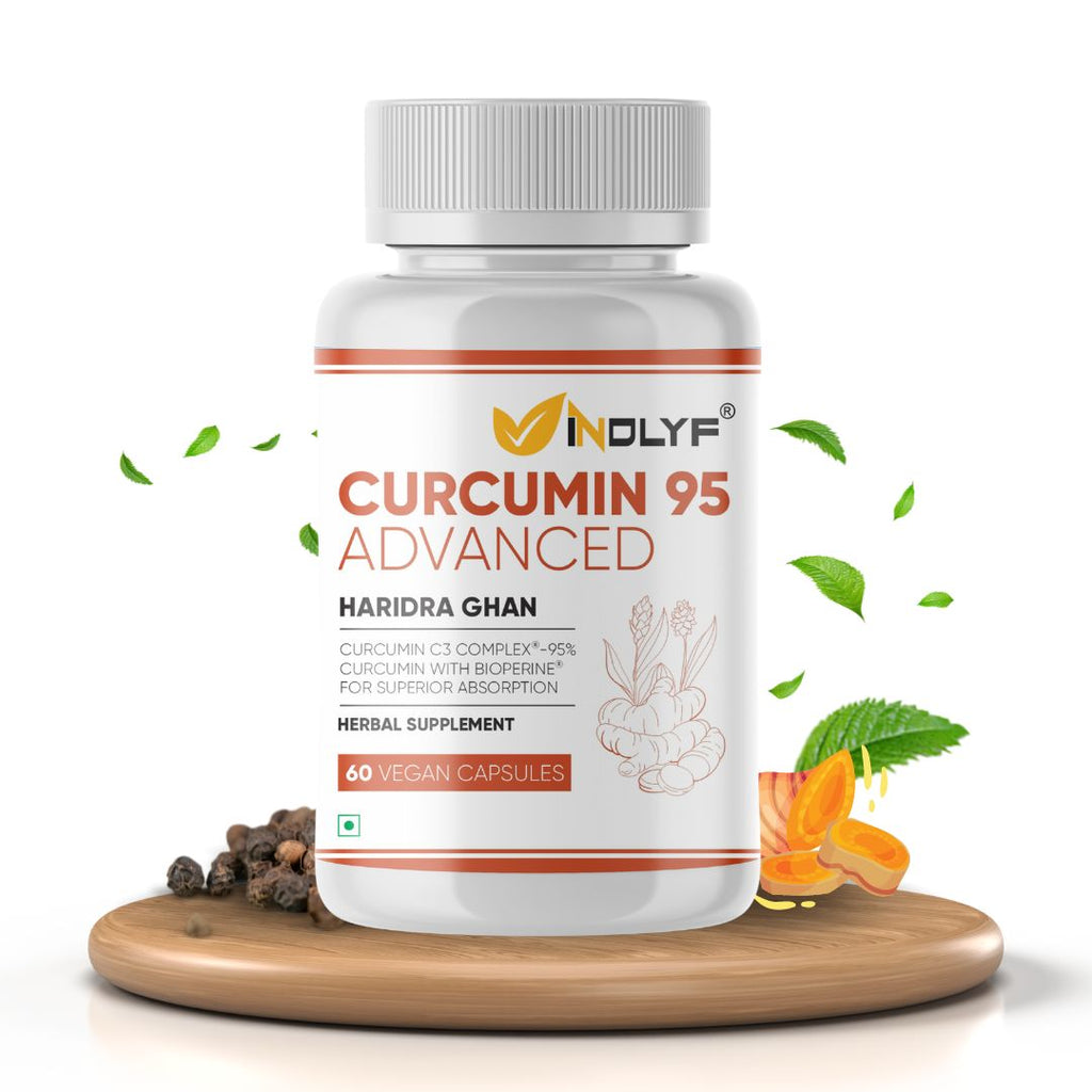 INDLYF CURCUMIN (95% CURCUMINOIDS) WITH PIPERINE (BIOPERINE), 500 MG - 60 VEG. CAPSULES