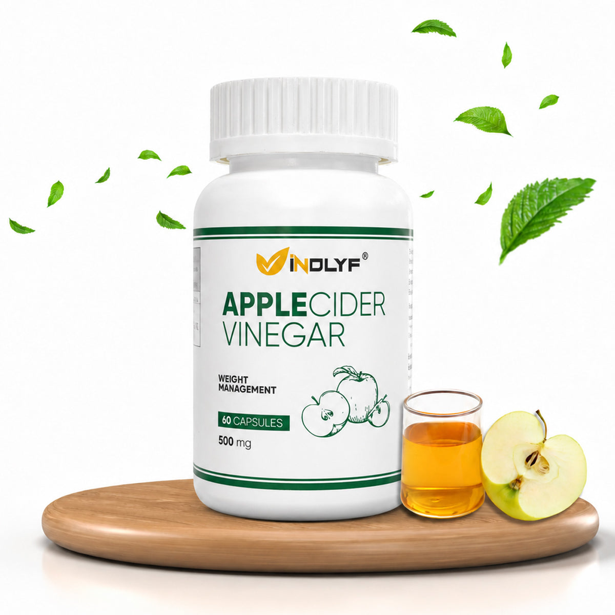 Apple Cider Vinegar Supplement for Body Detoxification & Supports Digestive Health - 60 Veg Capsules
