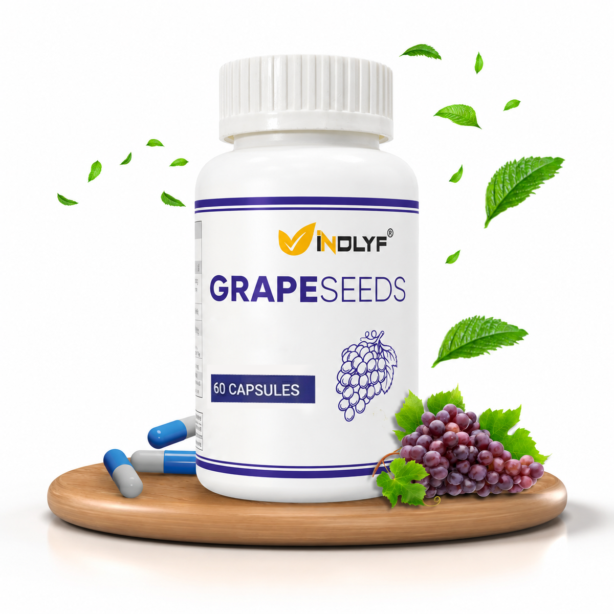 Grape Seed Extract (Proanthocyanidins > 95%) Antioxidant, 400 mg - 60 Capsules
