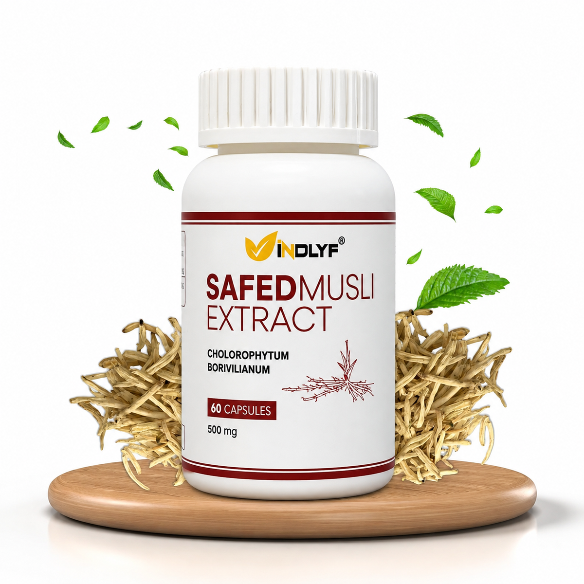 Safed Musli Extract Supplement, 500mg - 60 Capsules