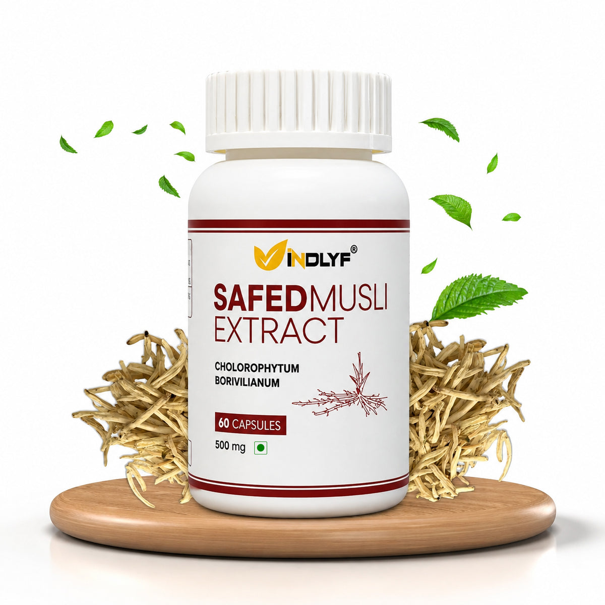Safed Musli Extract Supplement, 500mg - 60 Capsules