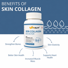 Skin Collagen Booster - Collagen Supplements For Men & Women - Collagen Powder Helps Maintain Glowing Skin - Mixed Fruit Flavour-225 Grams